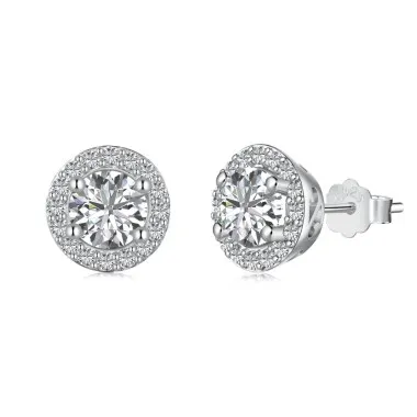 Classical Round Zirconia Party Stud Earrings 40200371