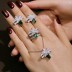 Luxury Emerald Zirconia Bow Party Stud Earrings 40200373