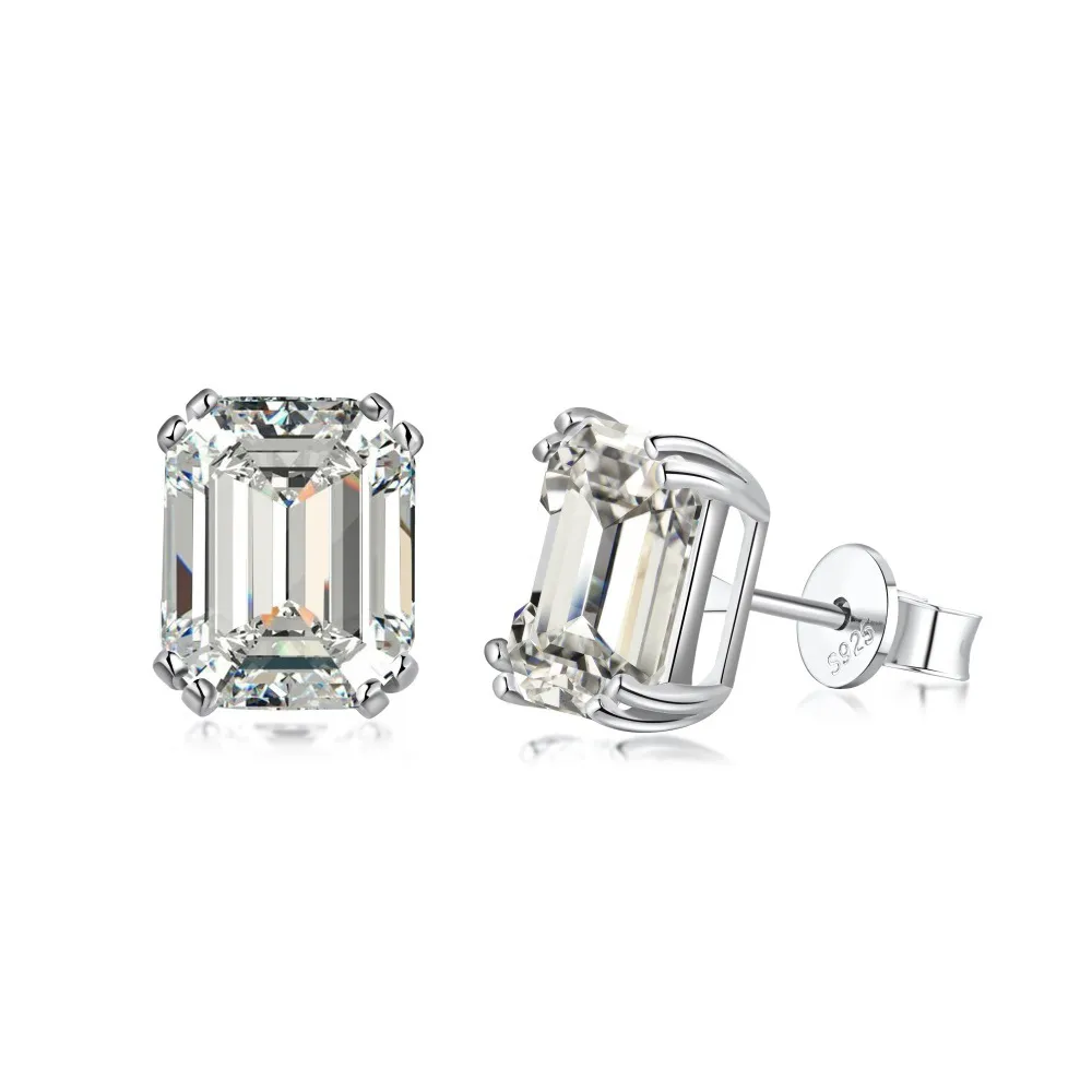 Minimalism 8A Asscher Cut Zirconia Stud Earrings 40200374