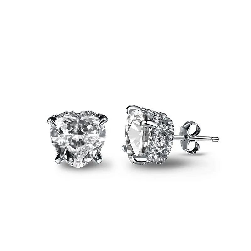 Sparkle 5A Heart Zirconia Party Stud Earrings 40200377