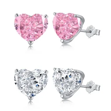 Sparkle 8A Heart Zirconia Wedding Party Stud Earrings 40200378