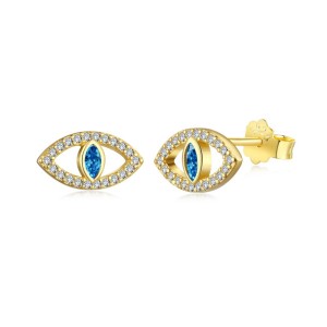 Evil Eye Blue Zirconia Stud Earrings 40200380