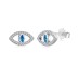 Evil Eye Blue Zirconia Stud Earrings 40200380