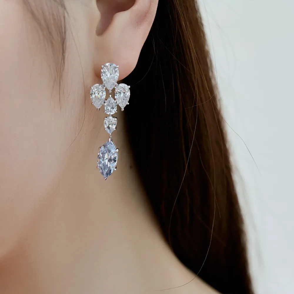 Sparkle Marquise Teardrop Zirconia Party Stud Earrings 40200384 - image1
