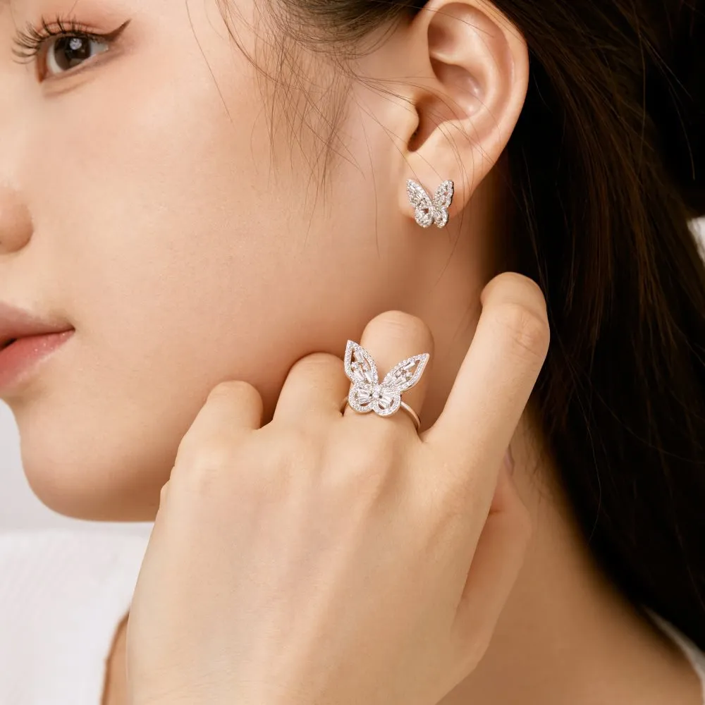Luxury Full Zirconia Butterfly Party Stud Earrings 40200388 - image2