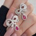 Vintage Bow Teardrop Zirconia Party Stud Earrings 40200390