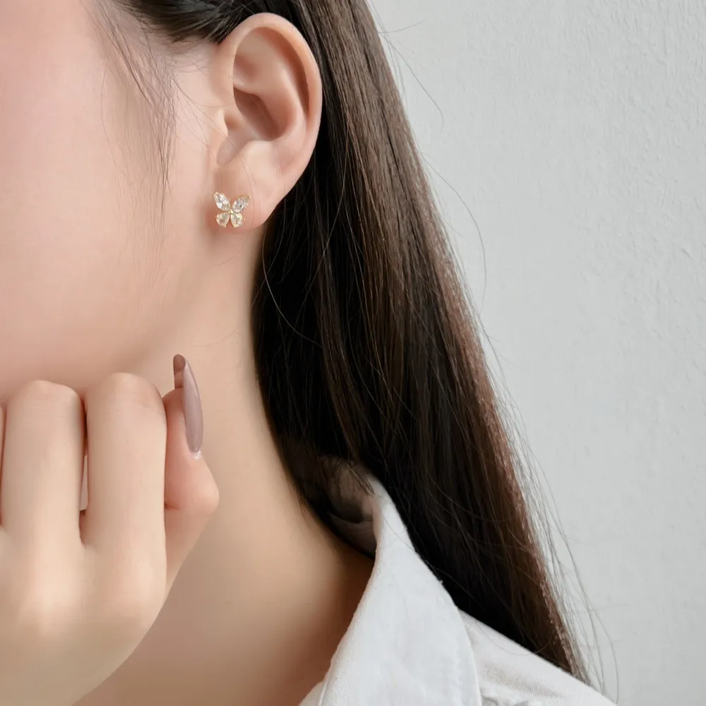 Sparkle Zirconia Butterfly Party Stud Earrings 40200392 - image1