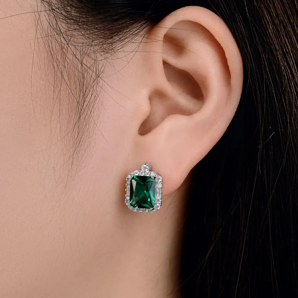 Vintage Rectangle Zirconia Stud Earring 40200393 - image1