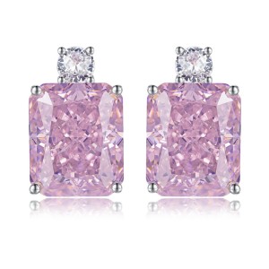 8A Rectangle Zirconia Party Stud Earring 40200395