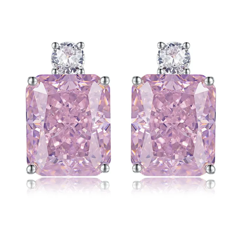 8A Rectangle Zirconia Party Stud Earring 40200395