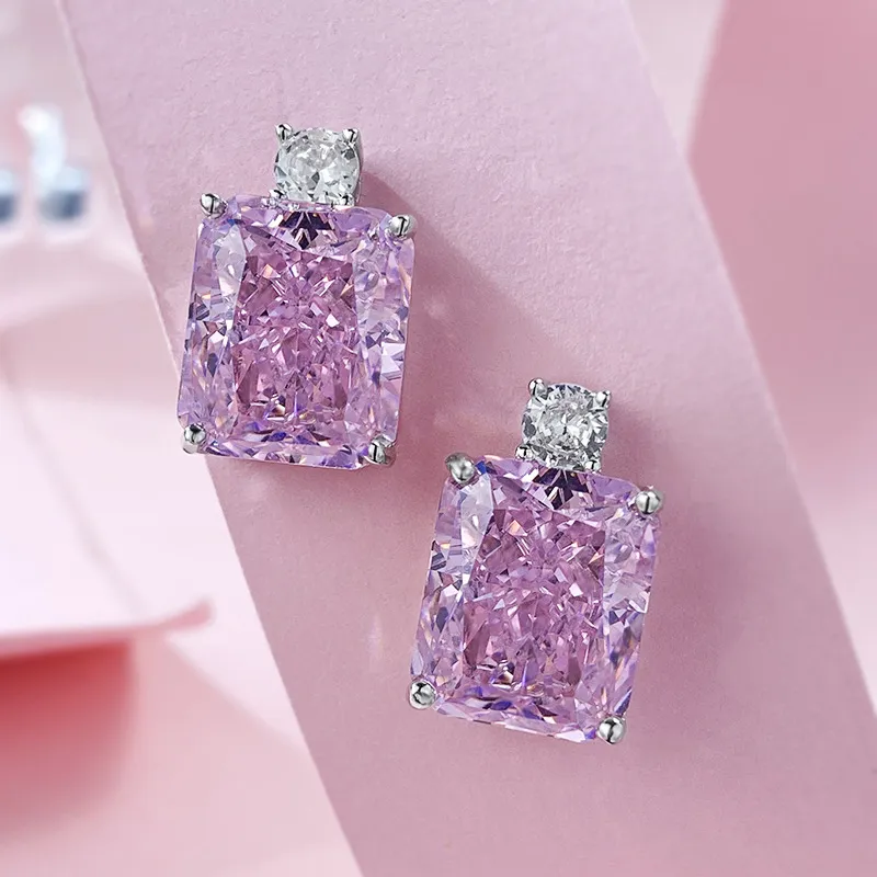 8A Rectangle Zirconia Party Stud Earring 40200395 - image1