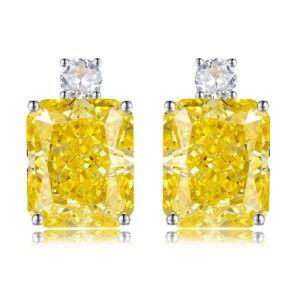 8A Rectangle Zirconia Party Stud Earring 40200395