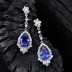 8A Tanzanite Blue Waterdrop  Zirconia Party Stud Earring 40200396