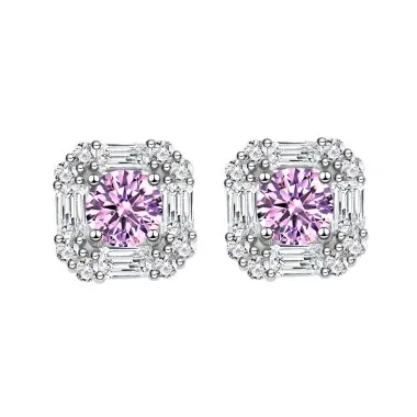 Shiny Square Zirconia Party Stud Earring 40200397