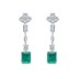 Vintage Synthetic Emerald Zirconia Dangle Stud Earring 40200398