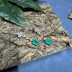 Vintage Synthetic Emerald Zirconia Dangle Stud Earring 40200398