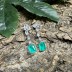 Vintage Synthetic Emerald Zirconia Dangle Stud Earring 40200398