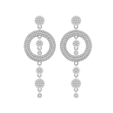 Shiny Geometric Circle Zirconia Party Stud Earring 40200400