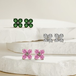 Zirconia Star Flower Stud Earring 40200415