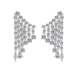 Waterdrop Zirconia Tassel Stud Earring 40200417