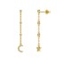 Star Moon Zirconia Tassel Stud Earring 40200436