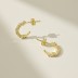 C Shape Zirconia Stud Earring 40200441