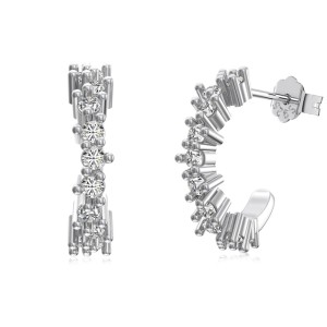 C Shape Zirconia Stud Earring 40200441