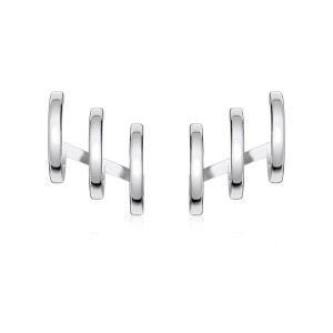 Three Rows Geometric Stud Earring 40200449