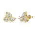 Irregular Zirconia Leaves Stud Earring 40200500