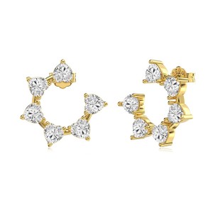 Heart Flower Zirconia Stud Earring 40200509