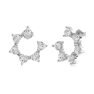 Heart Flower Zirconia Stud Earring 40200509