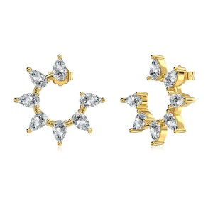 Waterdrop Zirconia Flower Stud Earring 40200511