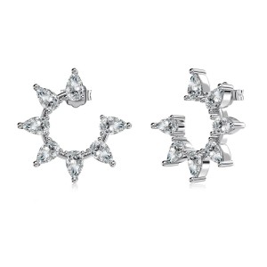 Waterdrop Zirconia Flower Stud Earring 40200511