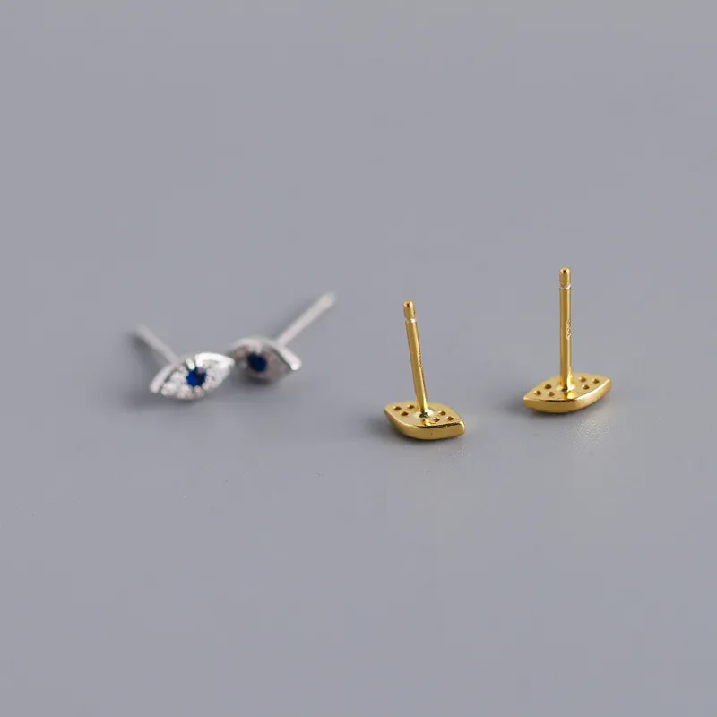 925 Sterling Silver Zirconia Evil Eye Stud Earring 40200515 - image2