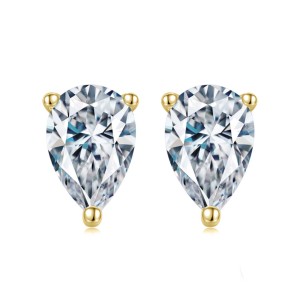 925 Sterling Silver Waterdrop Zirconia Stud Earring 40200525