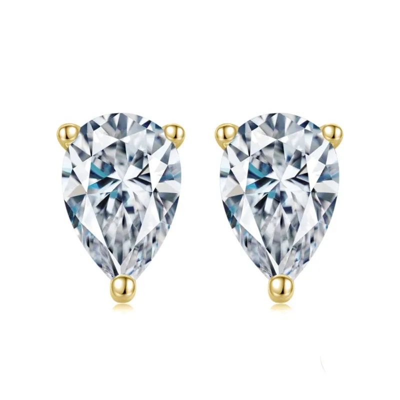 925 Sterling Silver Waterdrop Zirconia Stud Earring 40200525