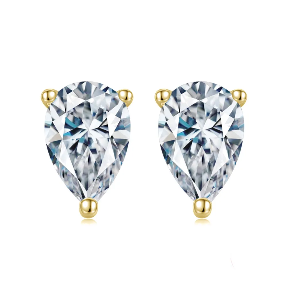 925 Sterling Silver Waterdrop Zirconia Stud Earring 40200525