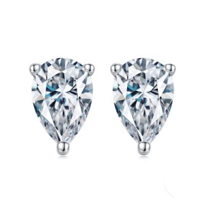 925 Sterling Silver Waterdrop Zirconia Stud Earring 40200525