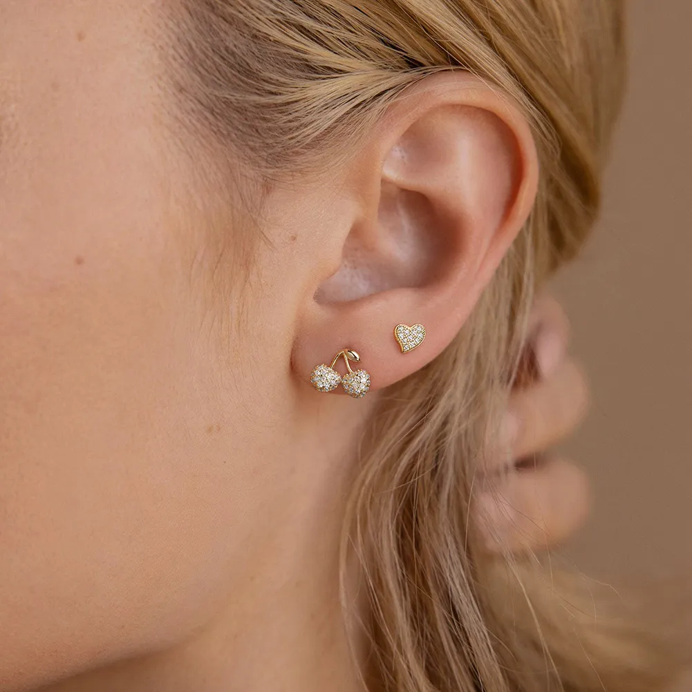 S925 Sweet Zirconia Cherry Stud Earring 40200527 - image1