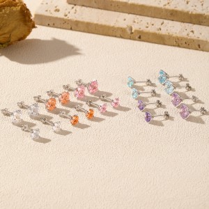S925 Sparkle Rose Cut Zirconia Stud Earring 40200531