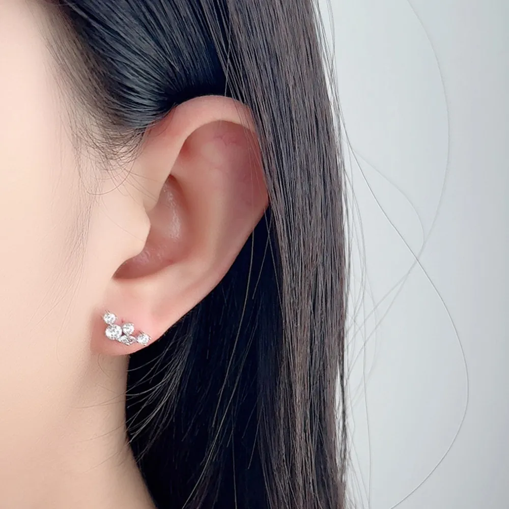 925 Sterling Silver Sparkle Zirconia Stud Earring 40200547 - image1