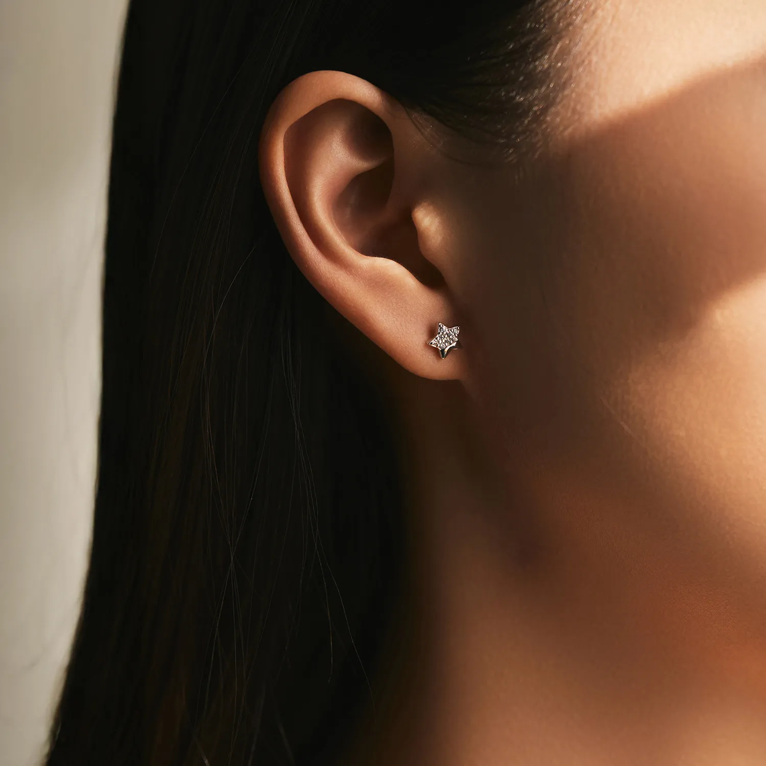 925 Sterling Silver Sparkle Zirconia Star Stud Earring 40200556 - image1