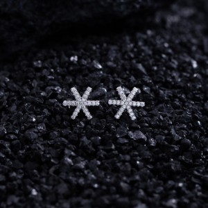 925 Sterling Silver Snowflake CZ Stud Earring 40200583