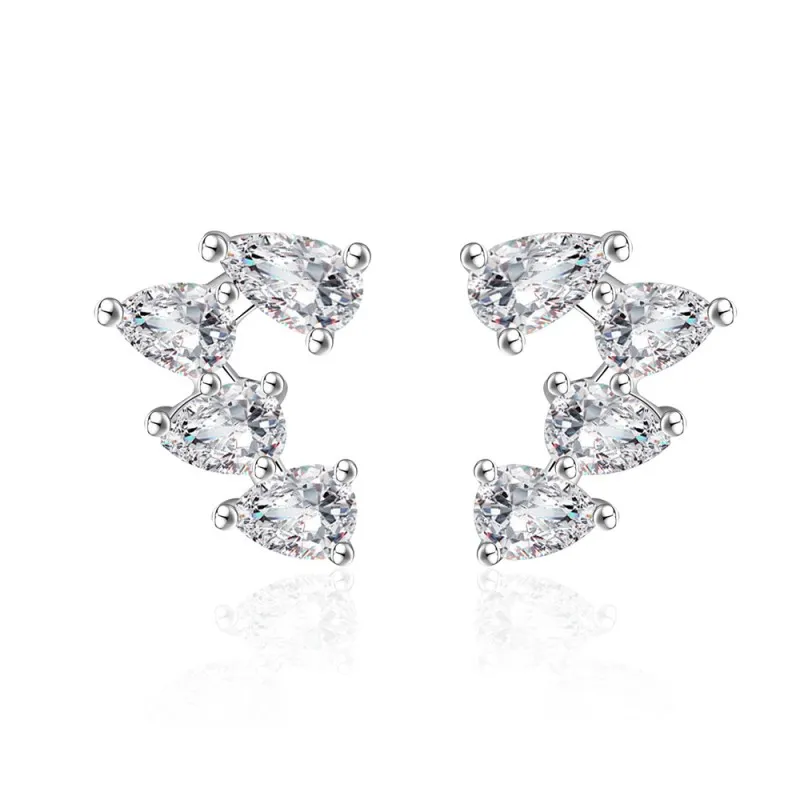 925 Sterling Silver Teardrop Zircon Stud Earring 40200595
