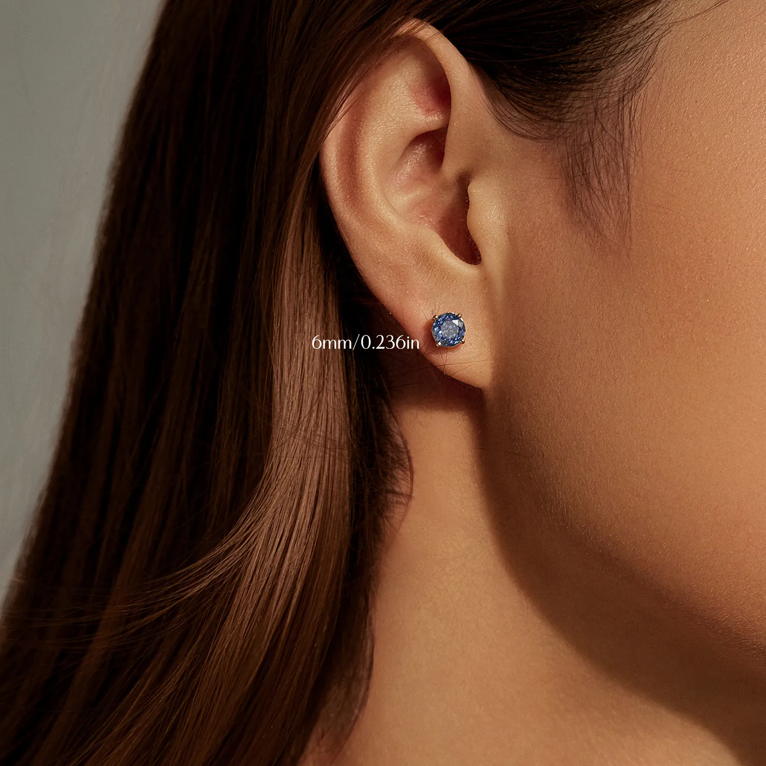 925 Sterling Silver 6mm/8mm Tanzanite Zircon Rose Cut Stud Earring 40200601 - image1