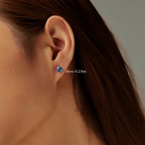 925 Sterling Silver Tanzanite Blue Octagon Rose Cut Stud Earring 40200615
