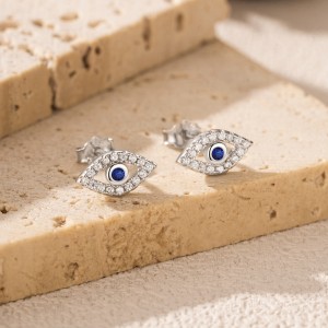 925 Sterling Silver CZ Protection Evil Eye Earring 40200617
