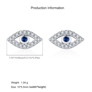 925 Sterling Silver CZ Protection Evil Eye Earring 40200617