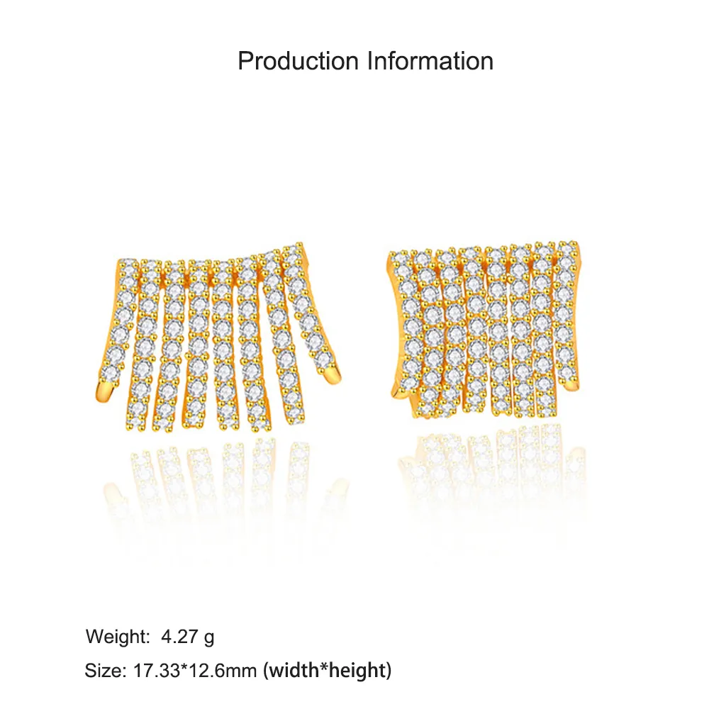 925 Sterling Silver Zircon Pavé Line Bar Earring 40200618 - image2