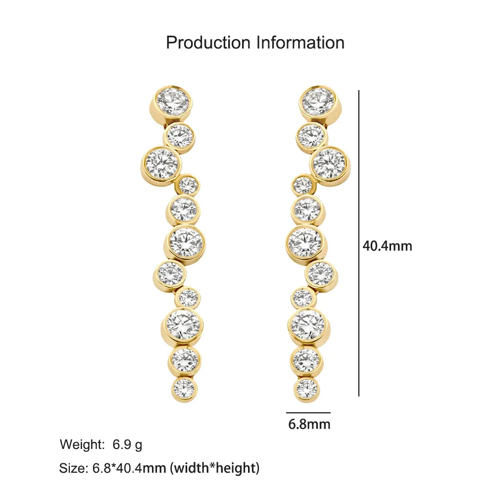 925 Sterling Silver Pave CZ Irregular Circle Stud Earring 40200628 - image2